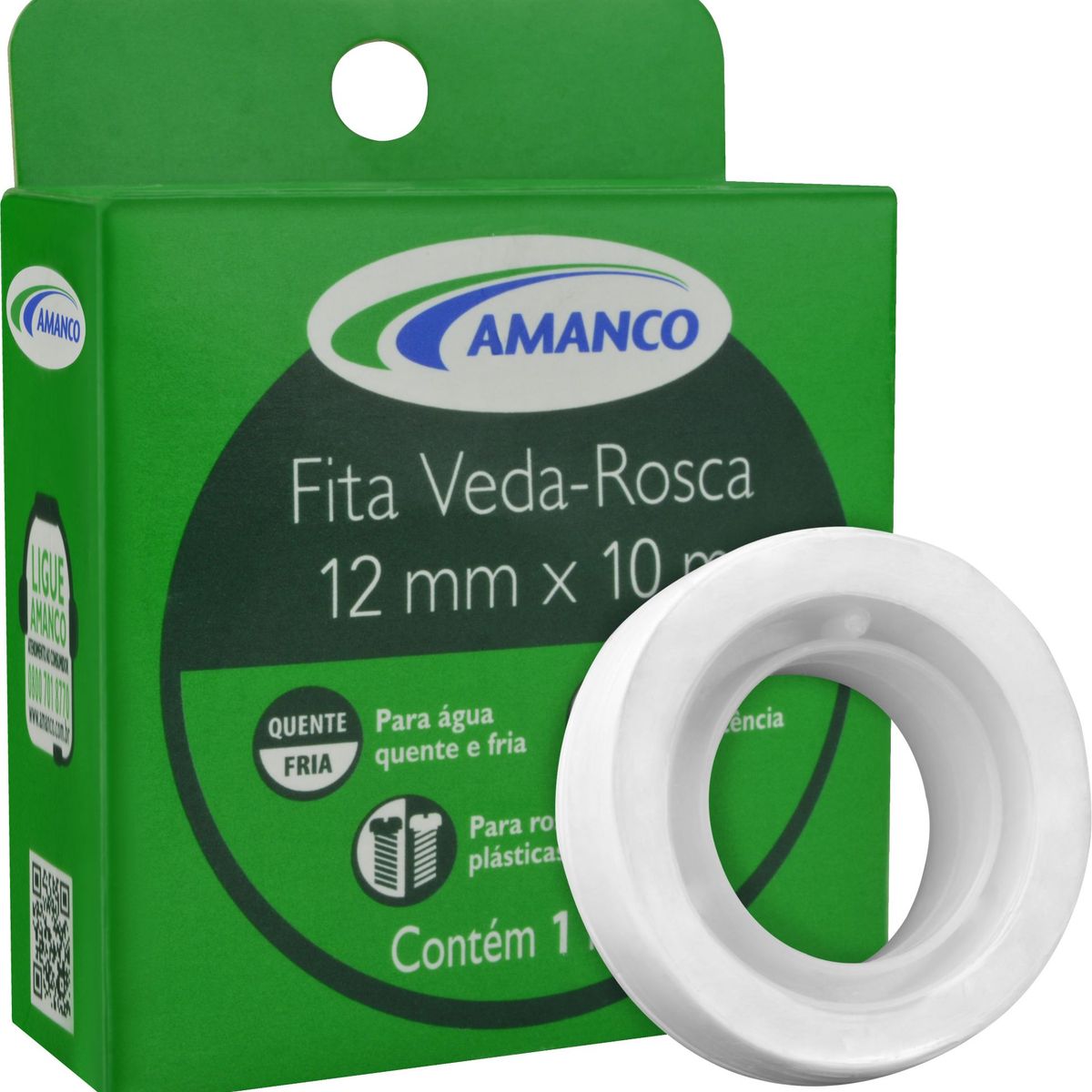 Fita Veda Rosca 18mmx10m, marca Amanco - Foto Principal