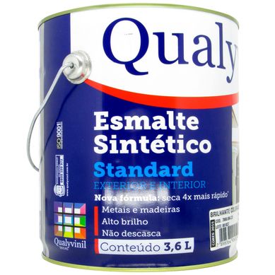 Esmalte Sinttico Brilhante Areia 3,6L Qualycor Standard para Madeiras e Metais 