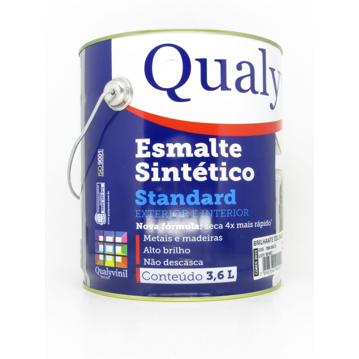 Esmalte Sintético Brilhante Marfim 3,6L Qualycor Standard para Madeiras e Metais, marca Qualyvinil - Foto Principal
