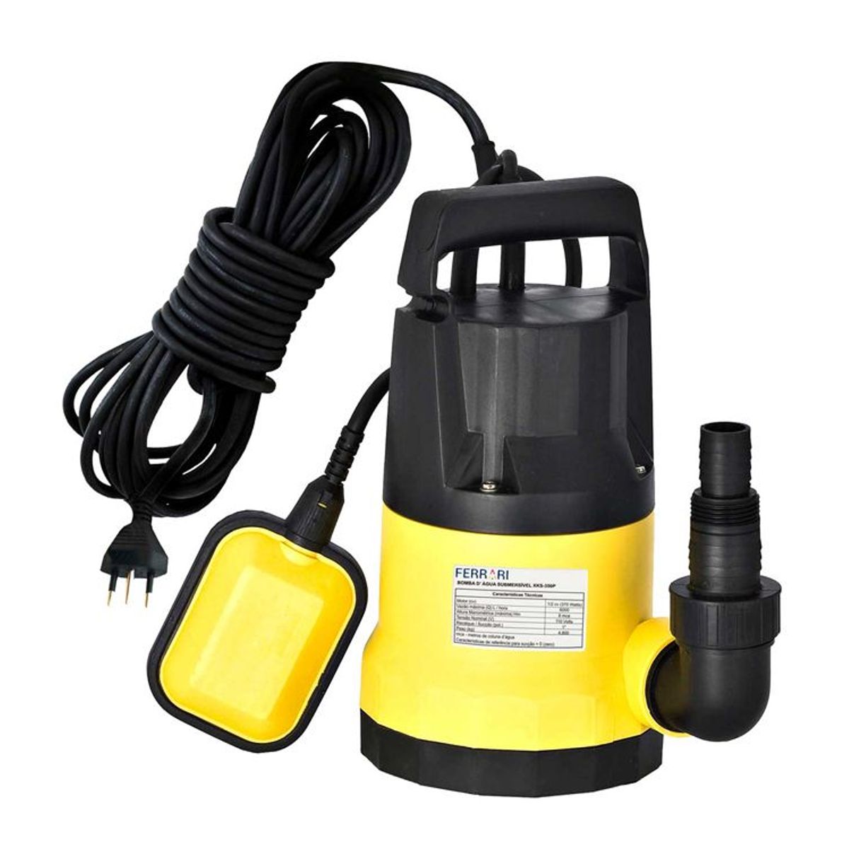 Bomba Submersão 0,5Cv Água Limpa 15M 3.500 L/H, marca Ferrari - Foto Principal