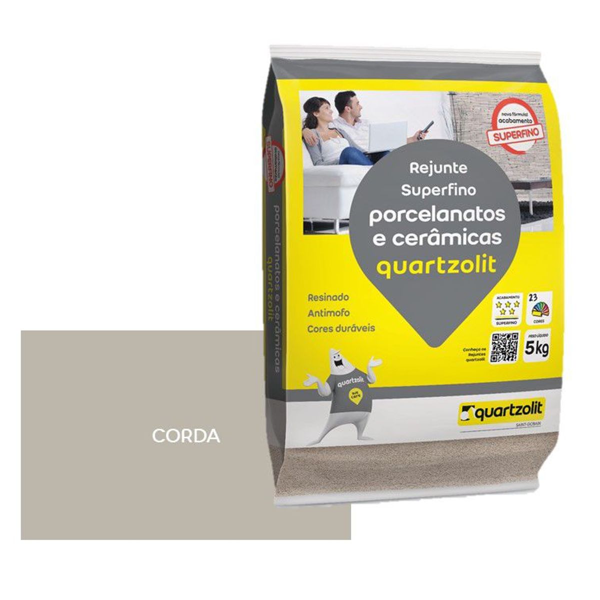 Rejunte para Porcelanato PMG Corda 5kg Quartzolit, marca Quartzolit - Foto Principal