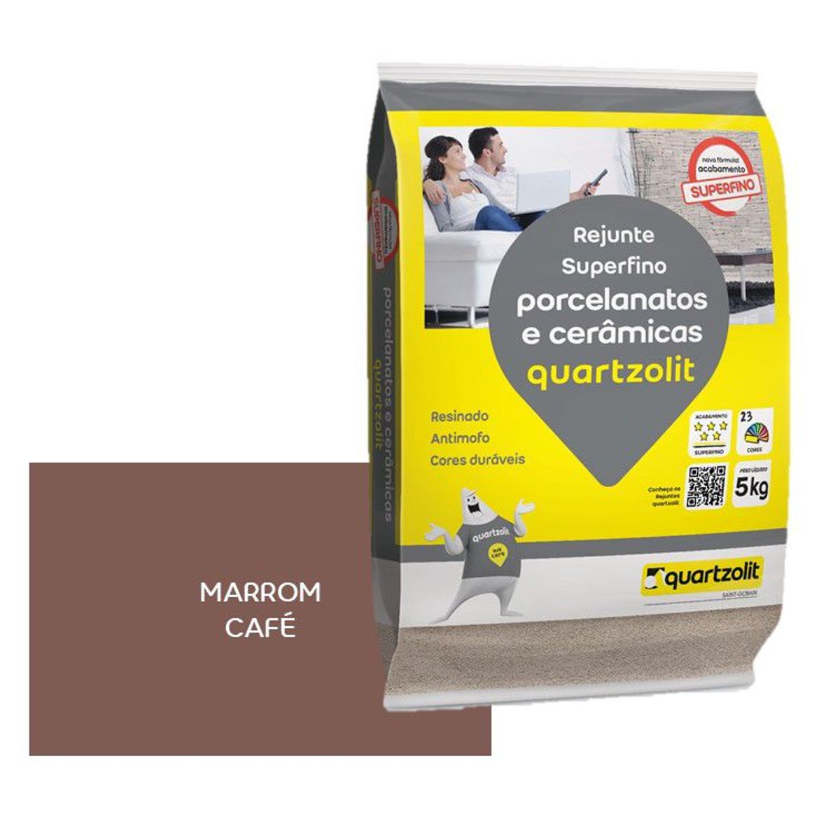 Rejunte para Porcelanato PMG 33x25x5cm 5kg Marrom Café, marca Weber Quartzolit - Foto Principal