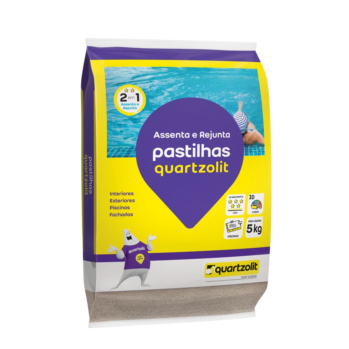 Rejunte para Porcelanato PMG 33x25x5cm 5kg Marrom Café, marca Weber Quartzolit - Foto 2