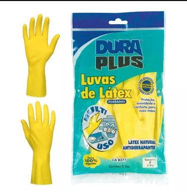 Luva Ltex Forrada Tamanho Extra Grande Amarelo