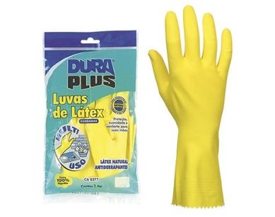 Luva Ltex Forrada Tamanho Grande Amarelo