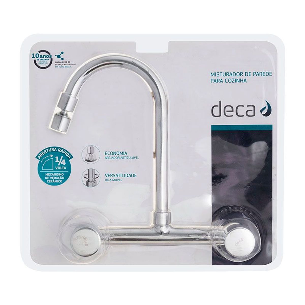 Misturador de Parede para Cozinha 1258.C35 Deca Aspen DN 15 (1/2") e DN 20 (3/4") Cromado, marca Deca - Foto 2
