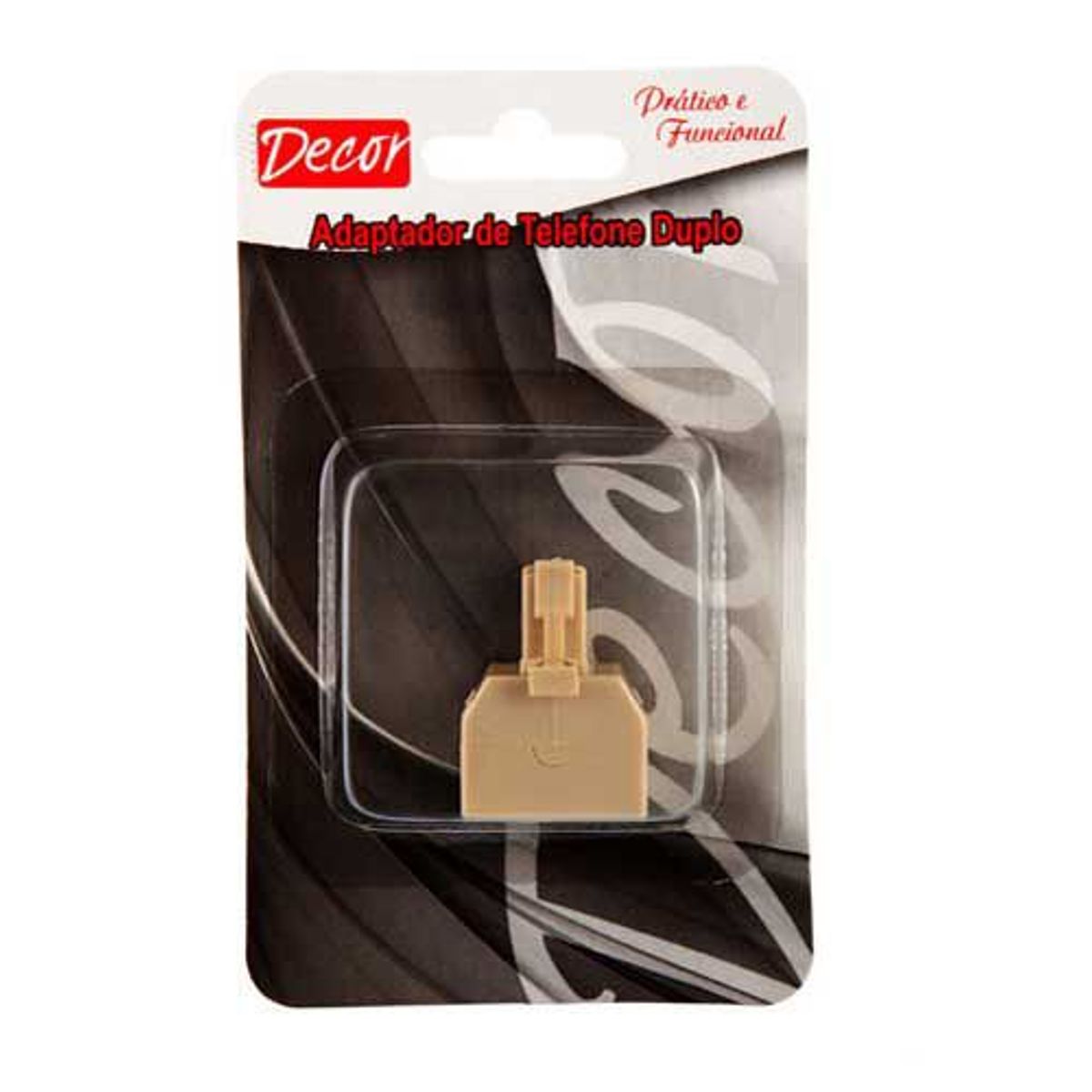 Adaptador Duplo para Telefone 14x8x3cm, marca Dualcomp - Foto Principal