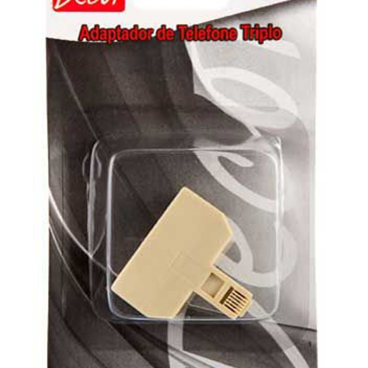 Adaptador de Telefone Triplo Bege 14x8x3cm, marca Dualcomp - Foto Principal