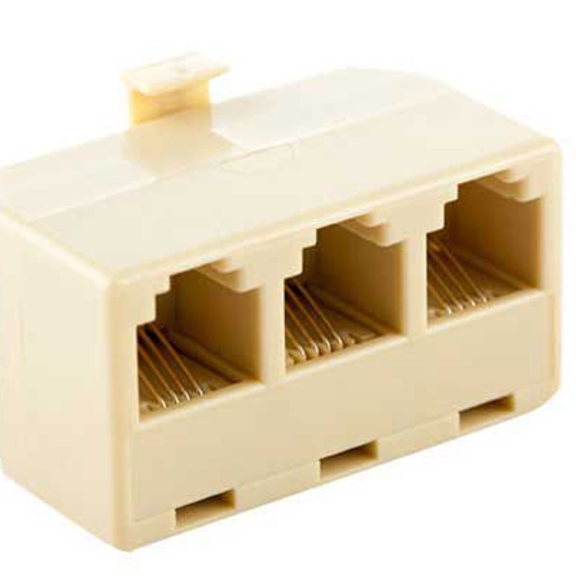 Adaptador de Telefone Triplo Bege 14x8x3cm, marca Dualcomp - Foto 2
