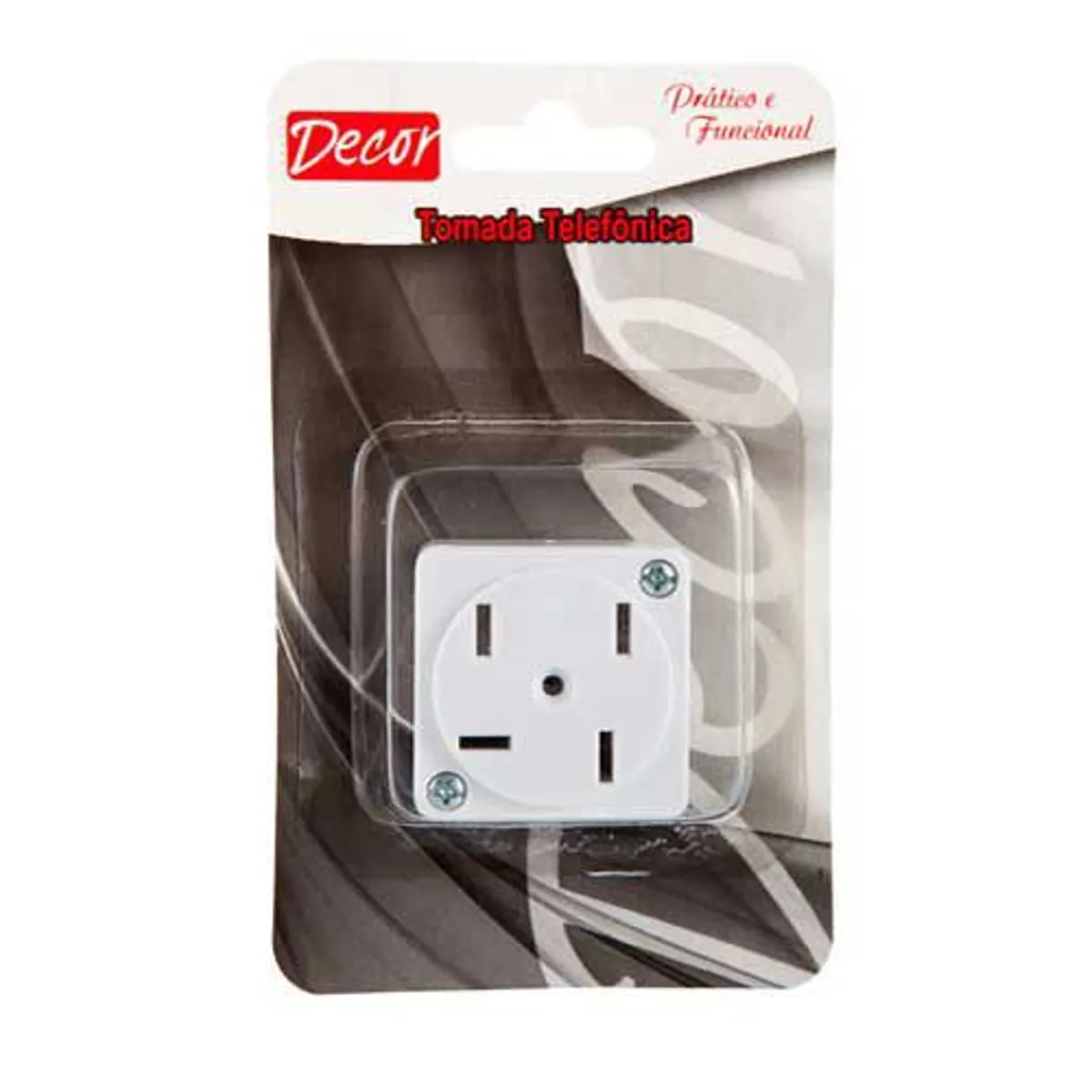 Adaptador de Tomada Telefônica 14x8x3cm, marca Decor - Foto Principal