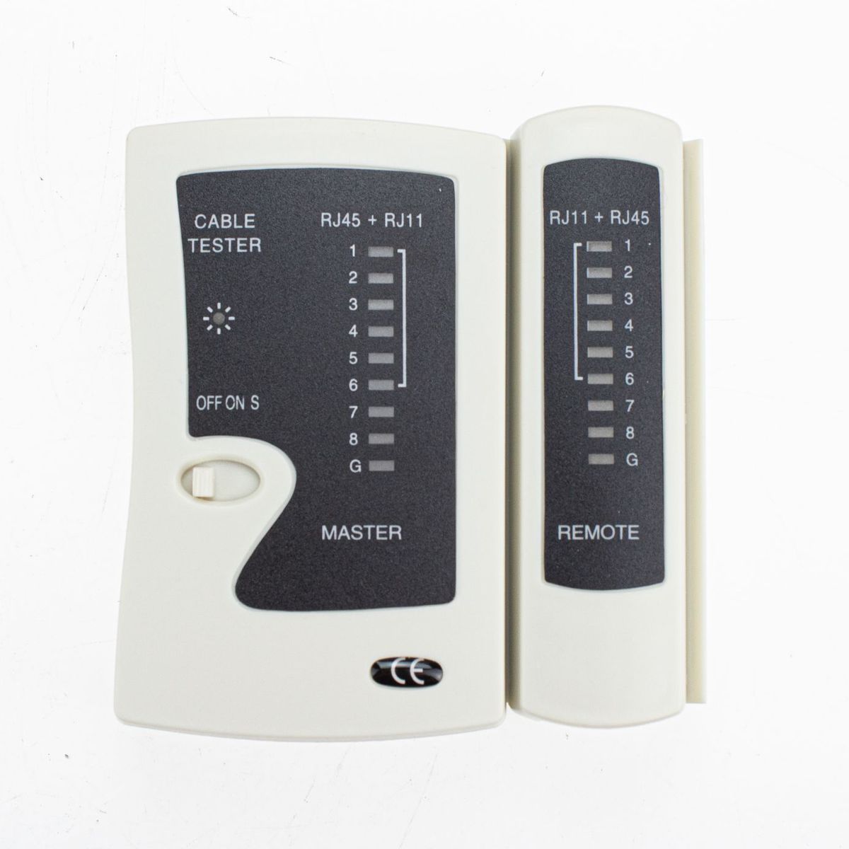 Testador para Cabos UTP RJ45/RJ11 com Case 24x24x6cm Cinza, marca Dualcomp - Foto Principal