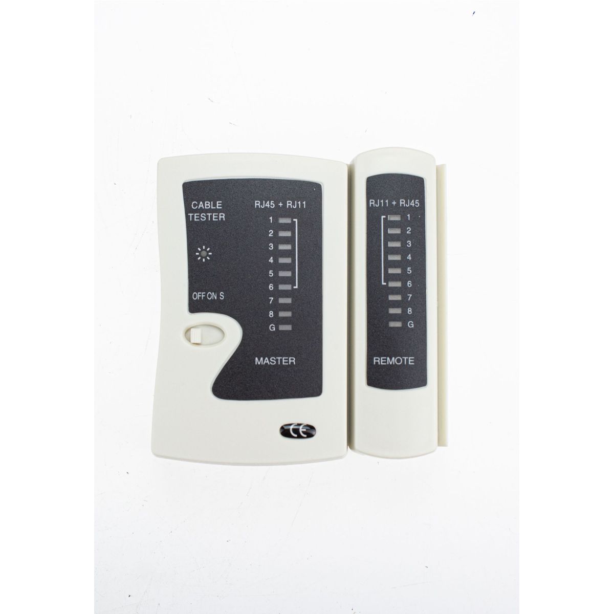 Testador para Cabos UTP RJ45/RJ11 com Case 24x24x6cm Cinza, marca Dualcomp - Foto Principal