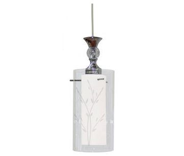 Pendente Vidro TD292 60w Branco Fosco e Cromado  