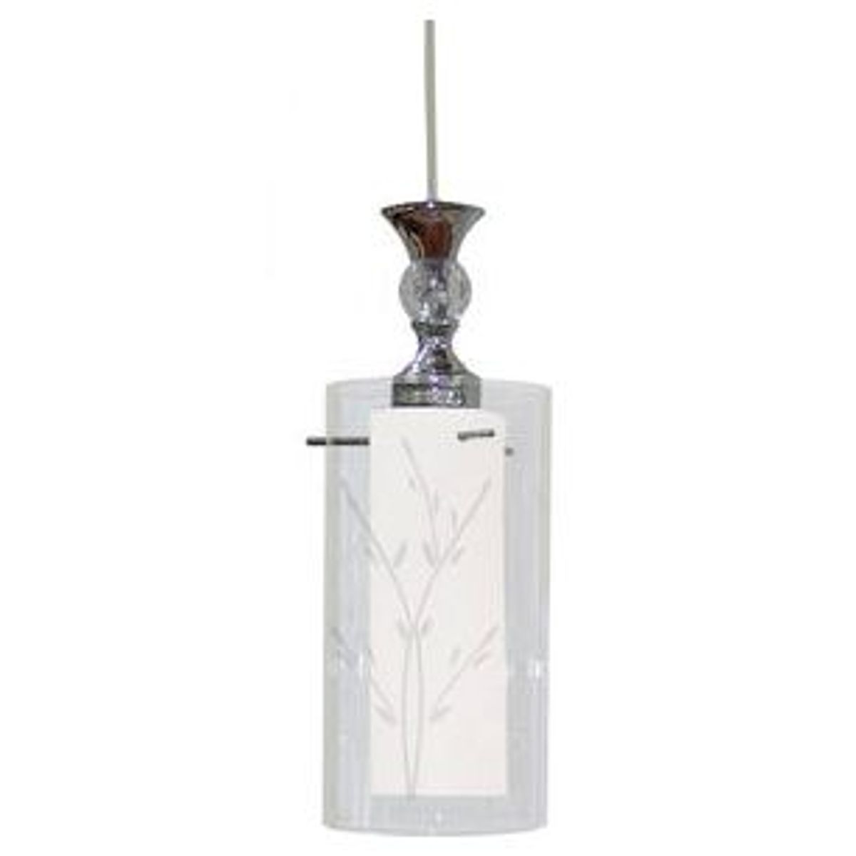 Pendente Vidro TD292 60w Branco Fosco e Cromado, marca Taschibra - Foto Principal