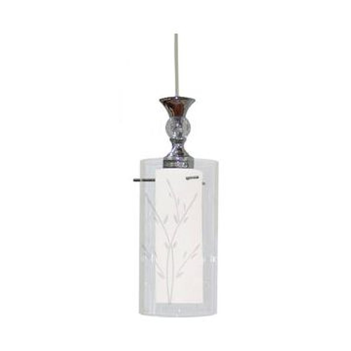 Pendente Vidro TD292 60w Branco Fosco e Cromado, marca Taschibra - Foto Principal