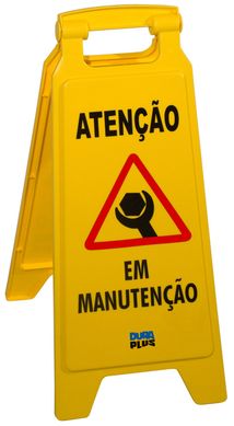 Placa Sinalizadora Duraplus Manuteno, Amarelo