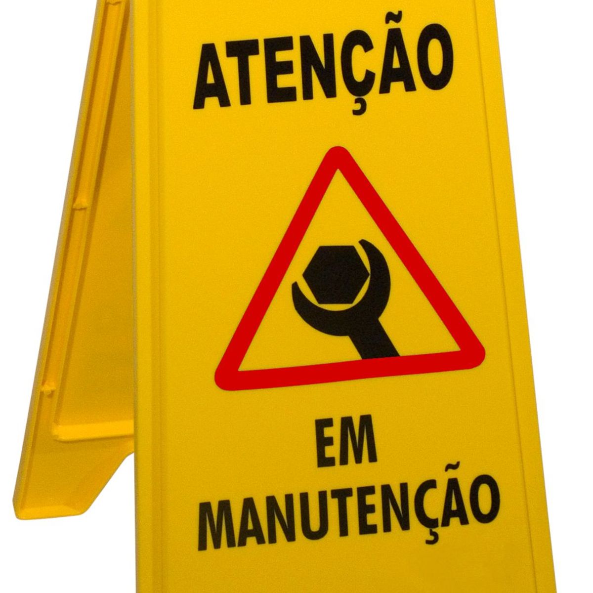 Placa Sinalizadora Duraplus Manutenção, Amarelo, marca Balaska - Foto Principal