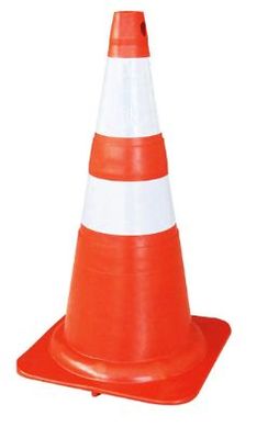 Cone de Sinalizao 28x51cm Branco e Laranja