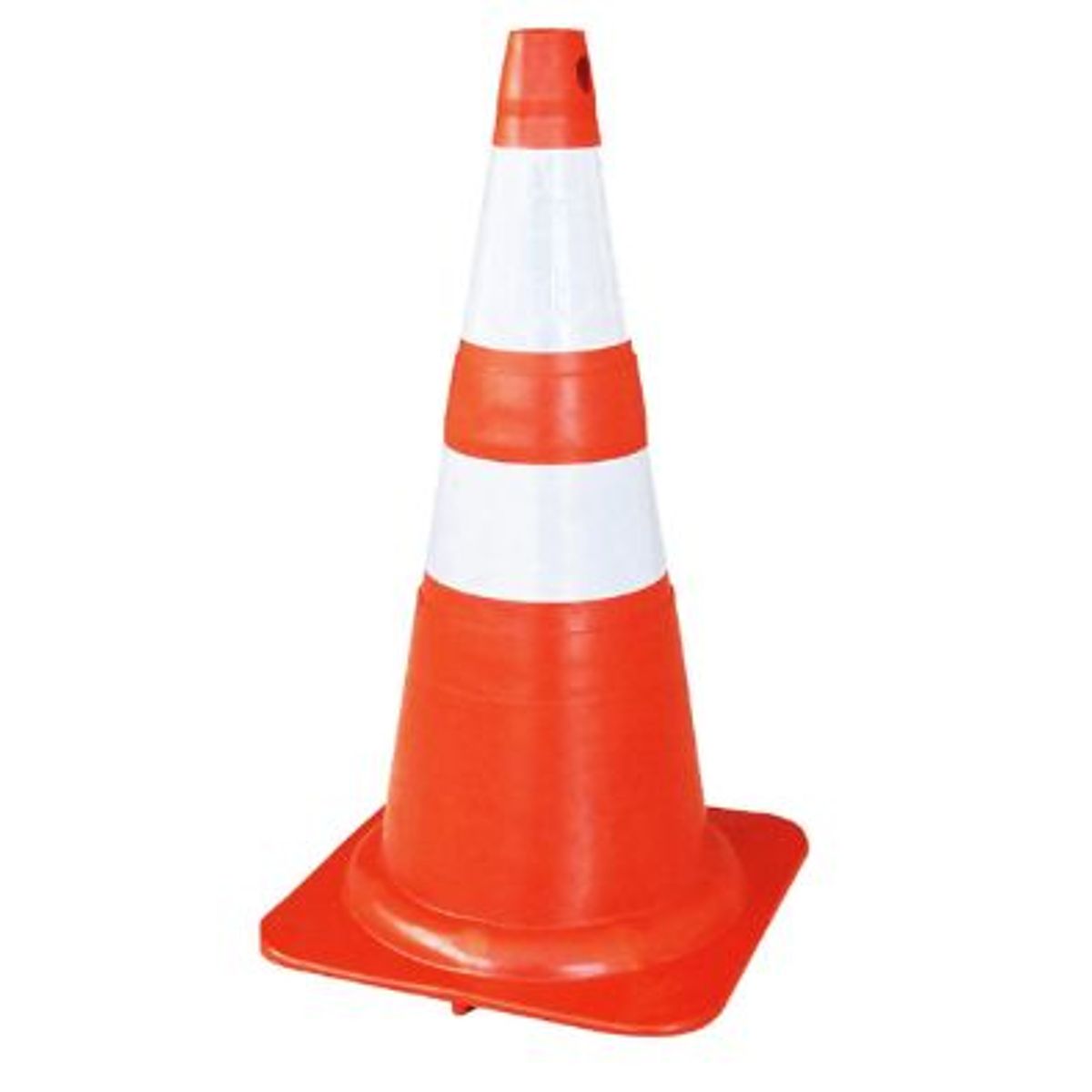 Cone de Sinalização 28x51cm Branco e Laranja, marca Balaska - Foto Principal