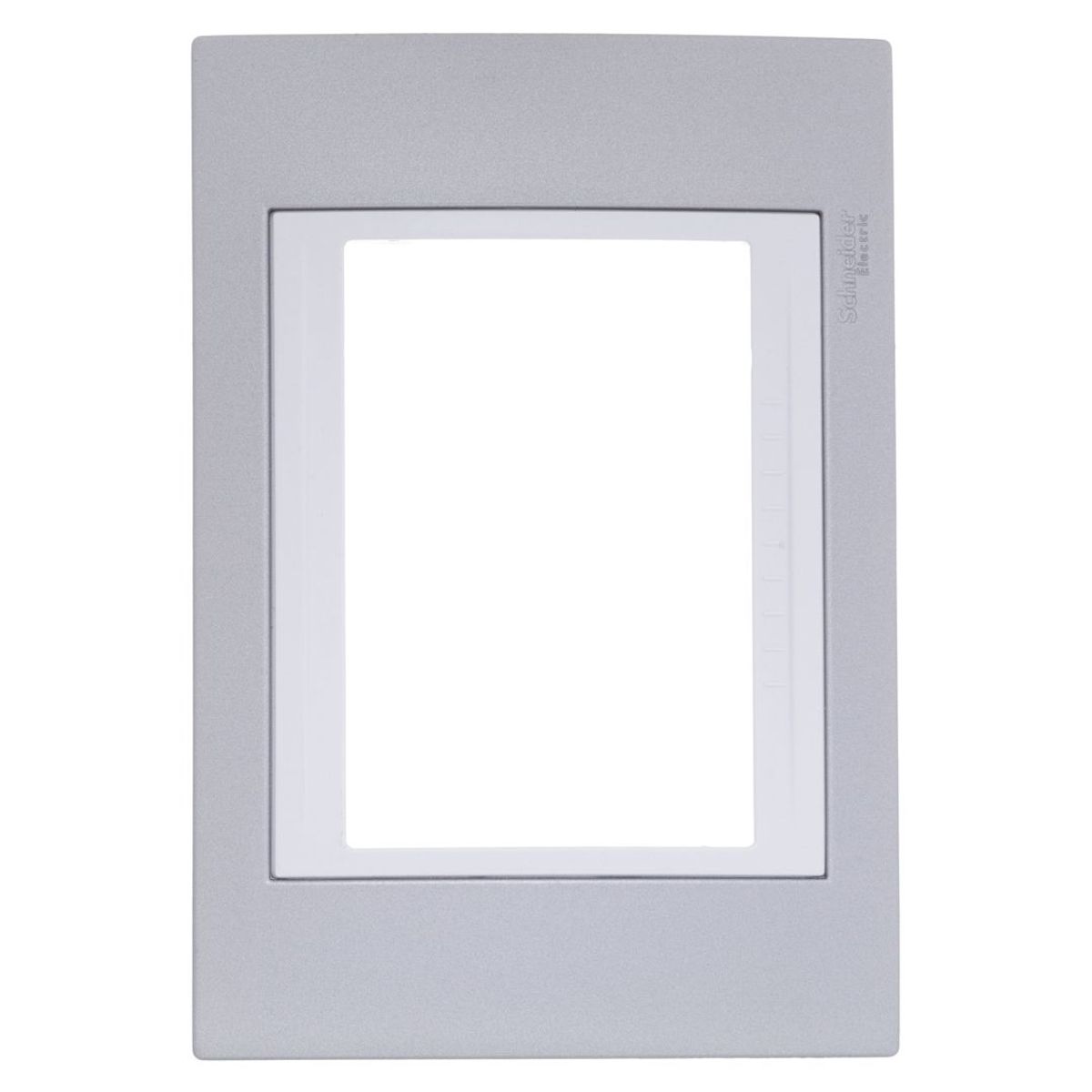 Placa 4x2 3 Postos Plata Mate com Moldura Branco, marca Schneider - Foto Principal