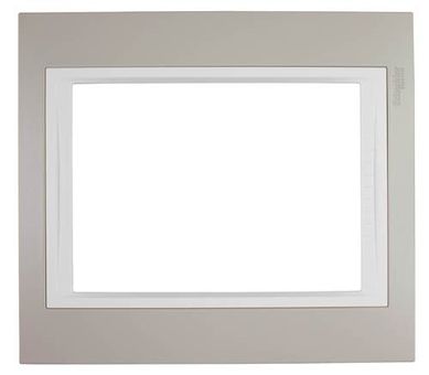Placa 4x4 6 Postos Plata Mate com Moldura Branco