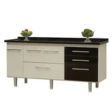 Gabinete para Pia Life 180cm Branco e Preto