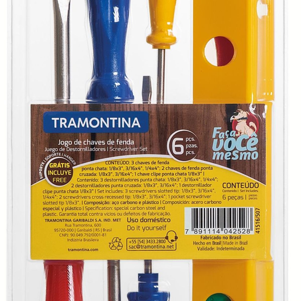 Jogo de Chave de Fenda 6 Peças, marca Tramontina - Foto Principal