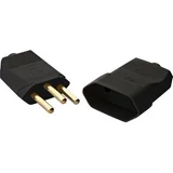 Plugue com Tomada Macho e Fêmea 10A 250V Preto
