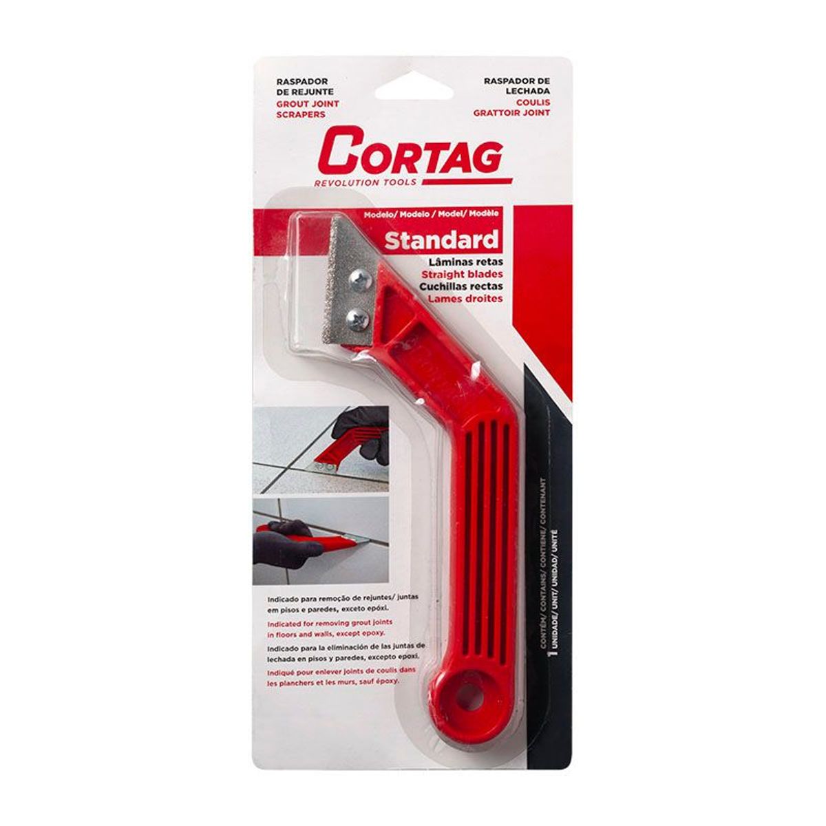 Raspador de Rejunte 60.850 Standard Cortag Vermelho Cortag, marca Cortag - Foto 2