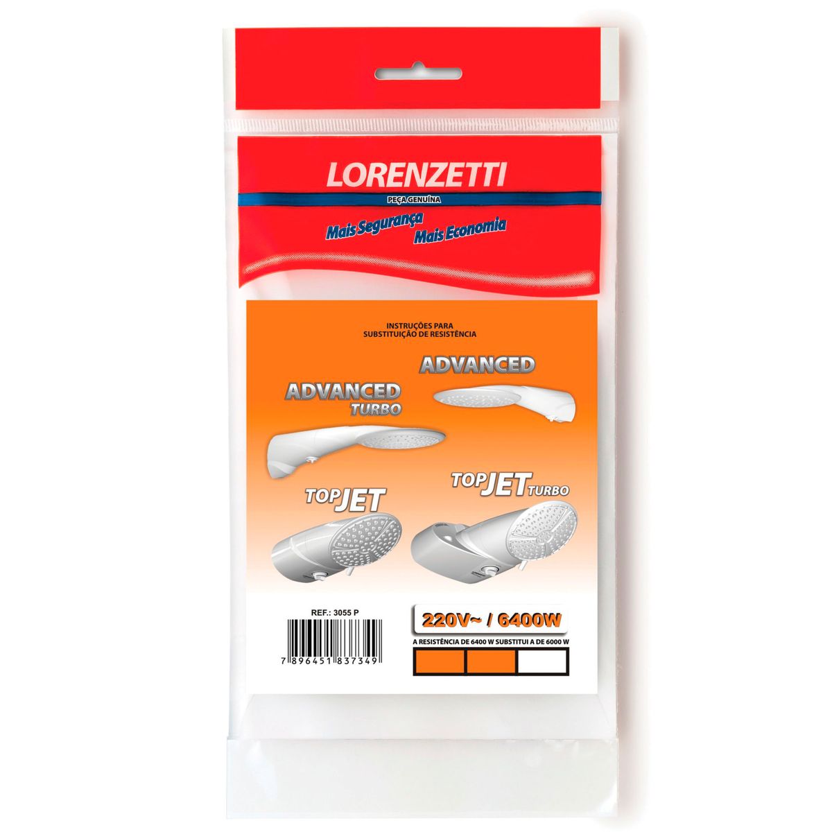 Resistência Advanced 6000W3055P 220V, marca Lorenzetti - Foto Principal
