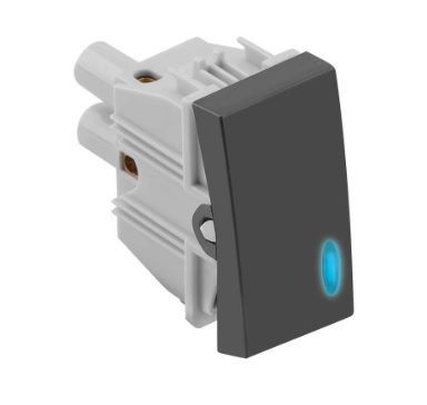 Modulo Interruptor Simples Grafite com Led S30