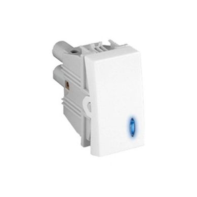 Mdulo Interruptor Simples S30 4x4x2cm 10A 250V com LED Branco