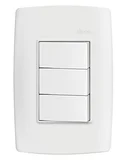 Conjunto para 3 Interruptores Simples Horizontal 4x2 S30 10 A 250V 4x8x12cm Branco