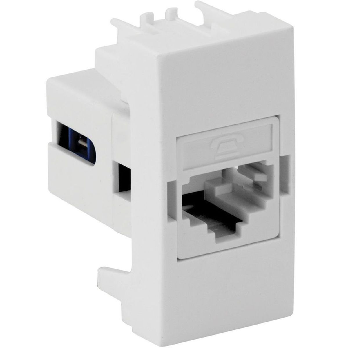 Módulo Tomada Rj11 4 Fios S30, Branco, 3x4x2cm, marca Simon - Foto Principal