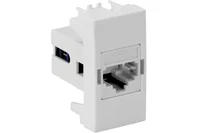 Módulo Tomada Rj11 4 Fios S30, Branco, 3x4x2cm