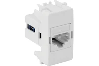 Módulo 1 Tomada Rj11 4 Fios S19, Branco, 3x4x2cm