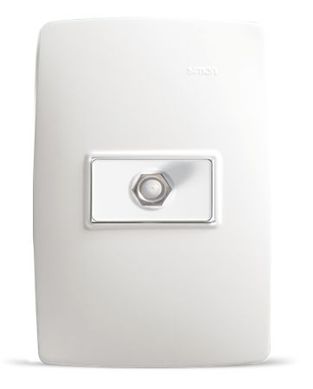 Conjunto Tomada Coaxial para Tv 4x2 S30 2x4x4cm Branco