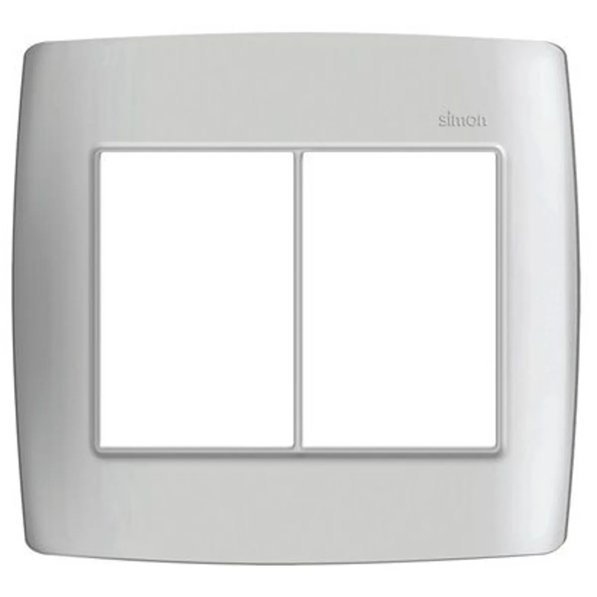 Placa 6 Postos S30 2x12x12cm Horizontais com Suporte 4x4 Branco, marca Simon - Foto Principal