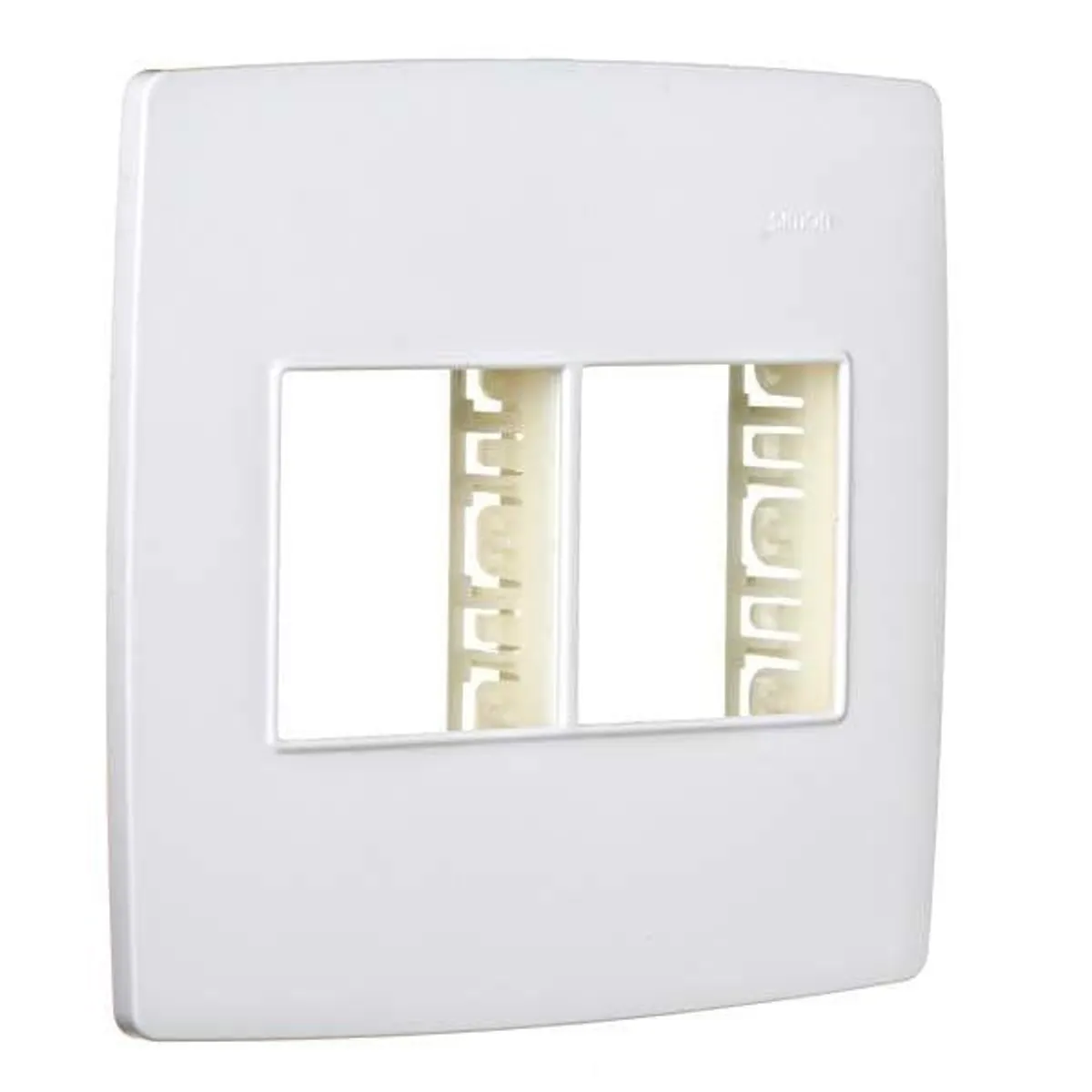 Placa 4 Postos Horizontais com Suporte 4x4 S30, Branco, 2x12x12, marca Simon - Foto Principal