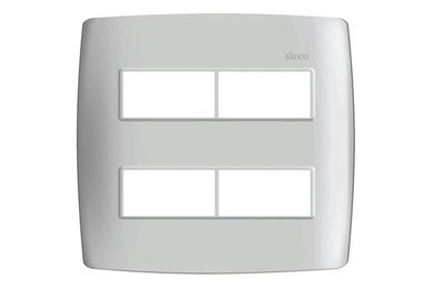 Placa 4 Postos S30 2x12x12cm Horizontais Separados com Suporte 4x4 Branco