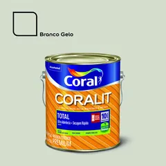 Esmalte Sintético Brilhante Branco Gelo 3,6L Coralit Premium para Madeiras e Metais
