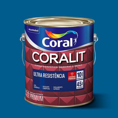 Esmalte Sinttico Brilhante Azul Frana 3,6L Coralit Premium para Madeiras e Metais
