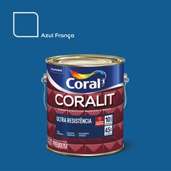 Esmalte Sintético Brilhante Azul França 3,6L Coralit Premium para Madeiras e Metais