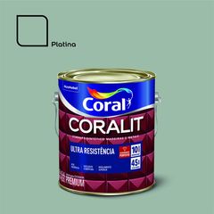 Esmalte Sintético Brilhante Platina 3,6L Coralit Premium para Madeiras e Metais