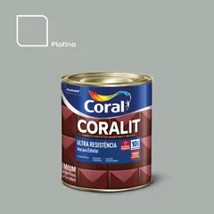 Esmalte Sintético Acetinado Platina 900ml Coralit Premium para Madeiras e Metais