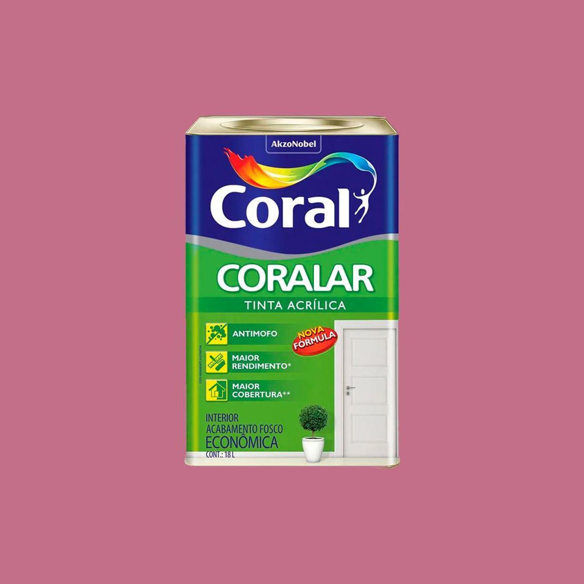 Tinta Coralar 18L Rosa Açaí, marca Coral - Foto Principal
