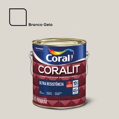 Esmalte Sintético Acetinado Branco Gelo 3,6L Coralit Premium para Madeiras e Metais