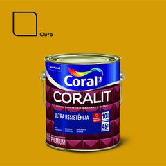 Esmalte Sintético Ouro 3,6L Coralit Premium para Madeiras e Metais