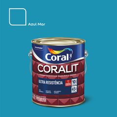 Esmalte Sintético Azul Mar 3,6L Coralit Premium para Madeiras e Metais