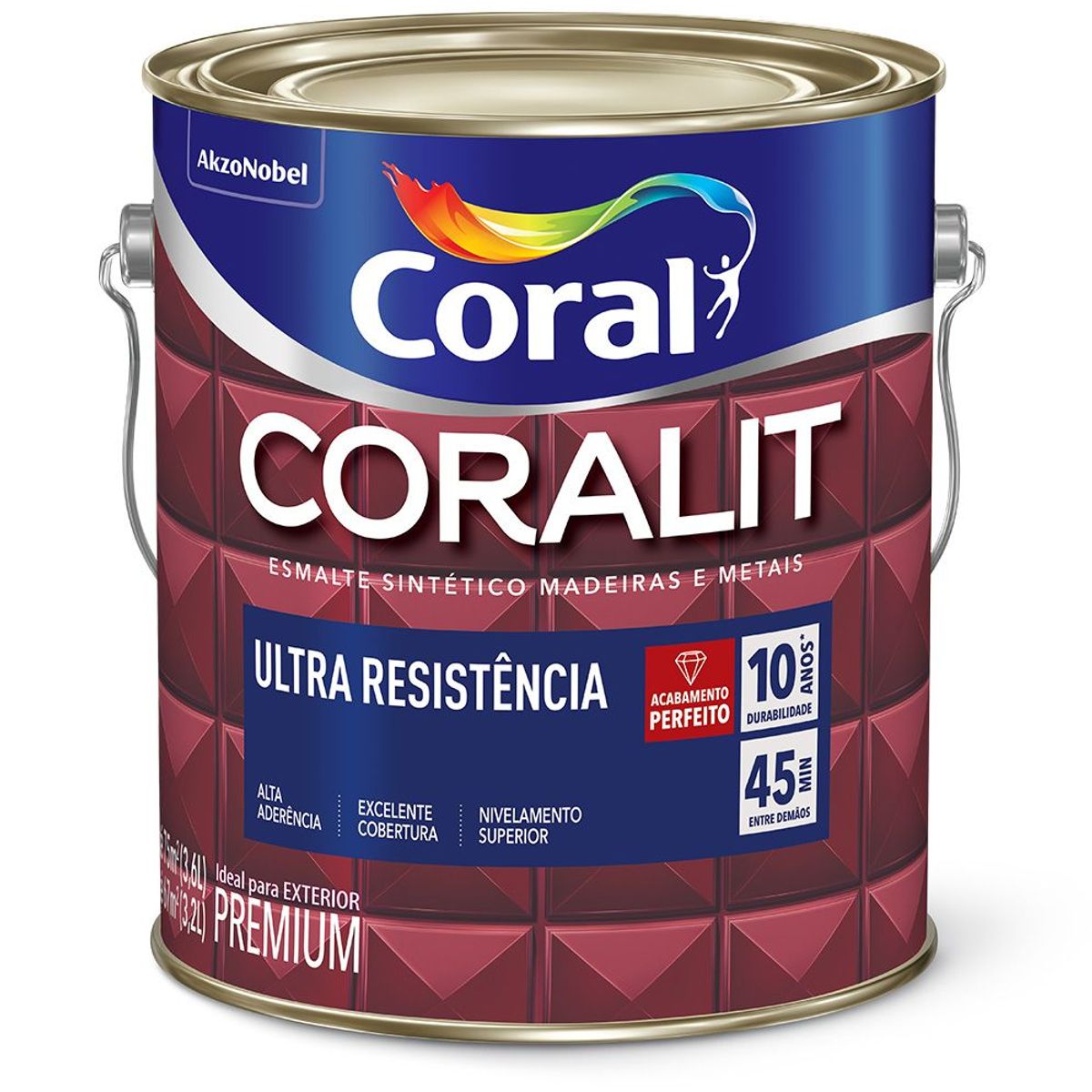 Esmalte Sintético Cinza Escuro 3,6L Coralit Premium para Madeiras e Metais, marca Coral - Foto 2